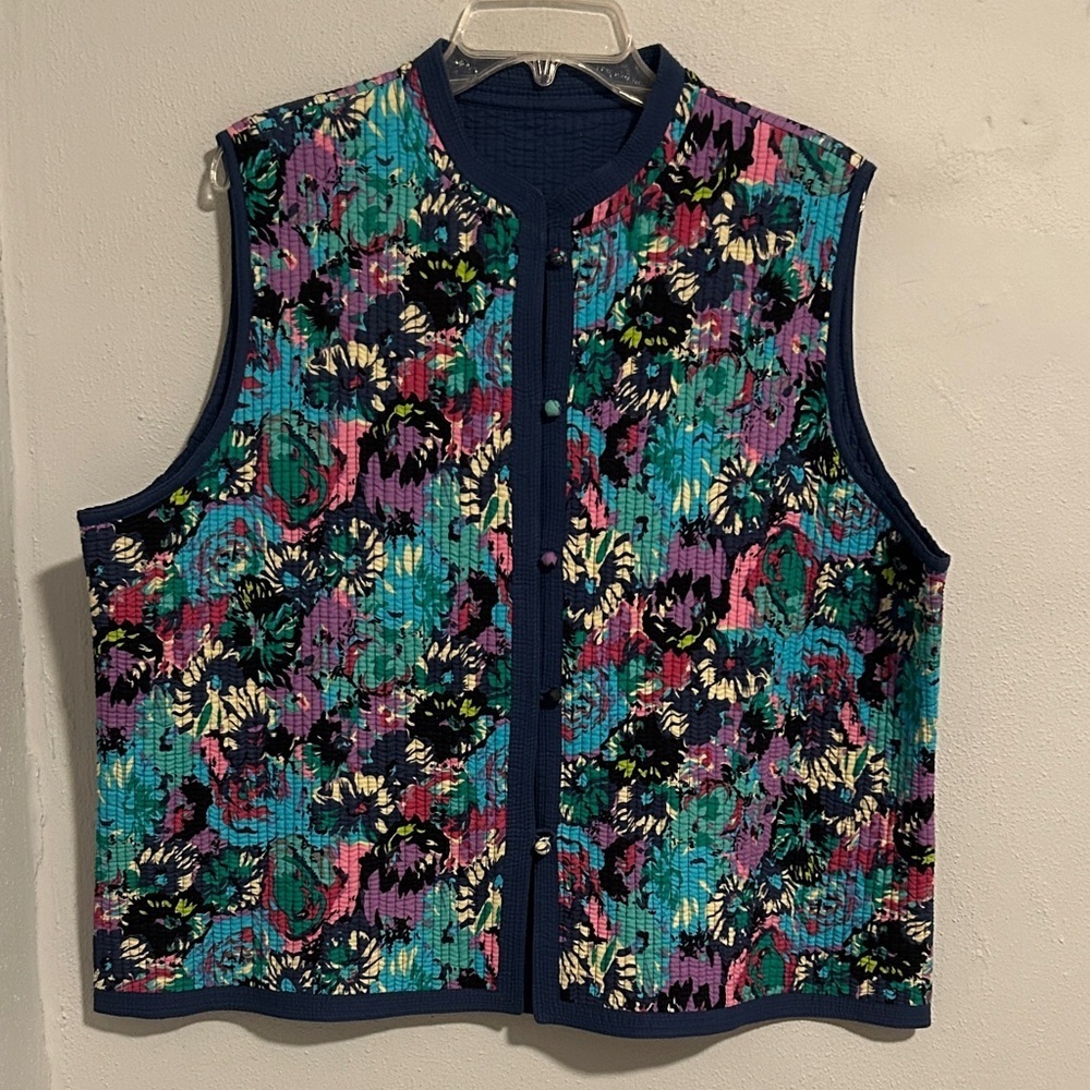 Orvis quilted Multicolor Floral Vest